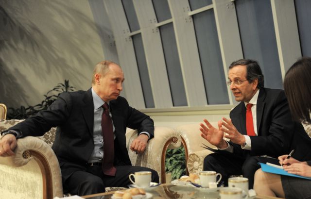 Samaras and Putin meeting in Brussels